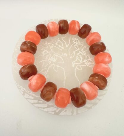 Bracelet perles terracotta corail