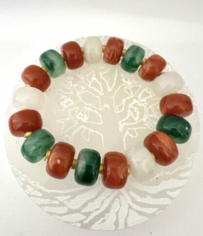 Bracelet terracotta beige vert foncé